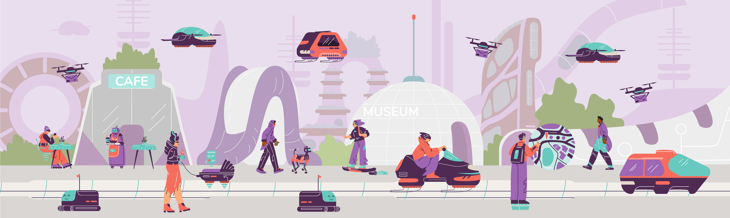 Smart City der Zukunft  Illustration