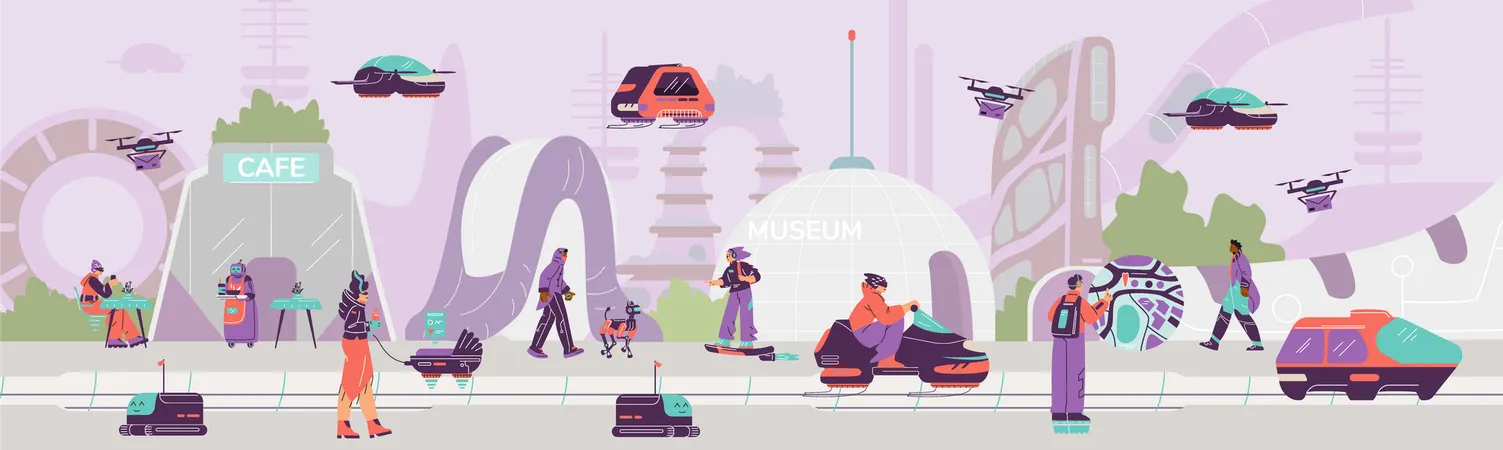 Smart City der Zukunft  Illustration