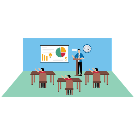Smart Classroom Setup  Illustration