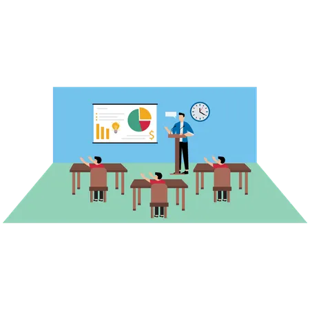 Smart Classroom Setup  Illustration