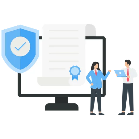 Smart Contract and Cloud Shared Documents  イラスト