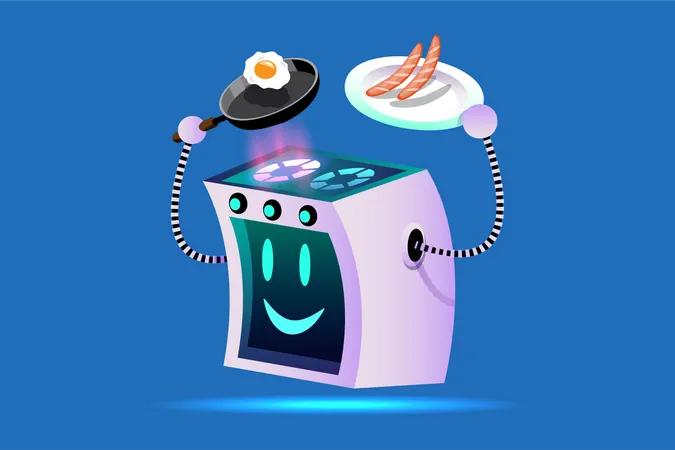 Smart cooking stove  Illustration