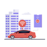 smart driving car illustration free download