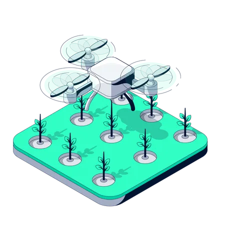 Smart Eco Drone for Precision Tree Planting  Illustration