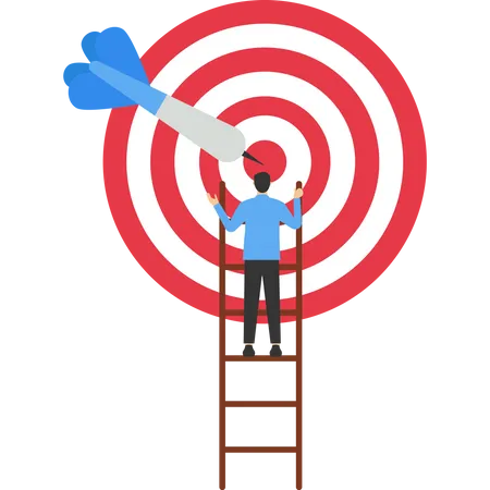 Plan Of Action Or Effort To Achieve A Goal The Concept Of Motivation To Achieve Target Draw Up A Business Plan To Achieve The Target Build A Ladder For Career Growth Entrepreneur Build A Ladder To Achieve The Target Illustration
