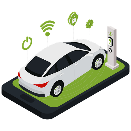 Smart EV Connectivity  Illustration