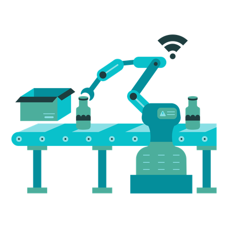 Smart Factory Conveyor Belt  Illustration