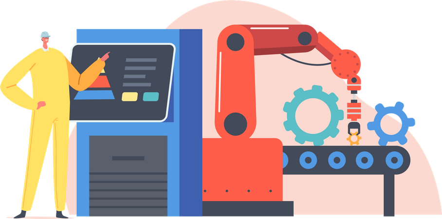 Smart Factory Workflow  Illustration