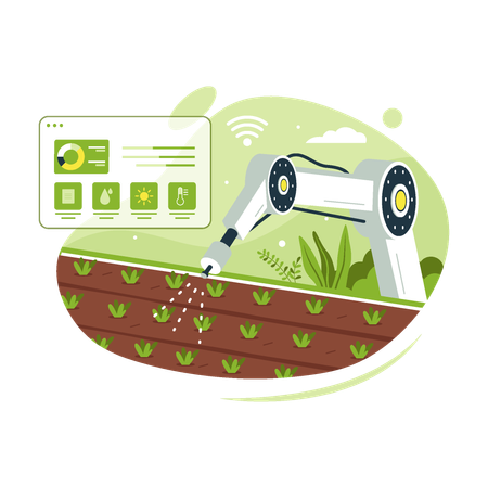 Smart farm and agriculture technology  Illustration