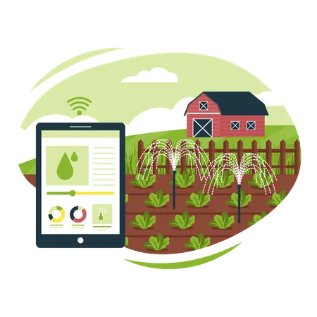 Smart farm irrigation  Illustration