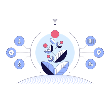 Smart farm providing automation solution  Illustration