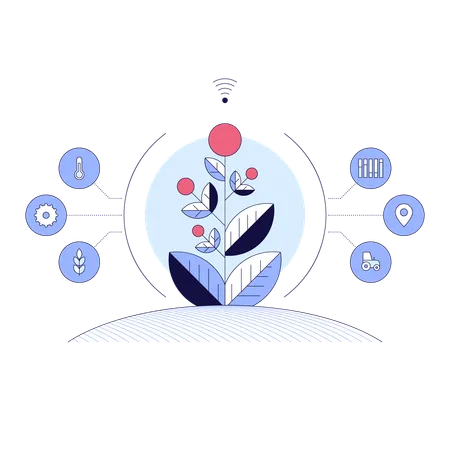 Smart farm providing automation solution  Illustration