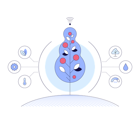 Smart farm showing crop improvement  Illustration