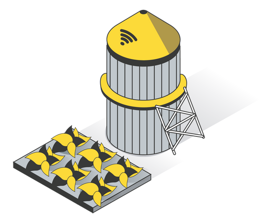 Smart farm silos  Illustration