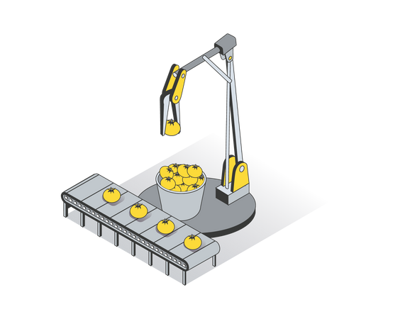 Smart farming conveyor belt line  Illustration