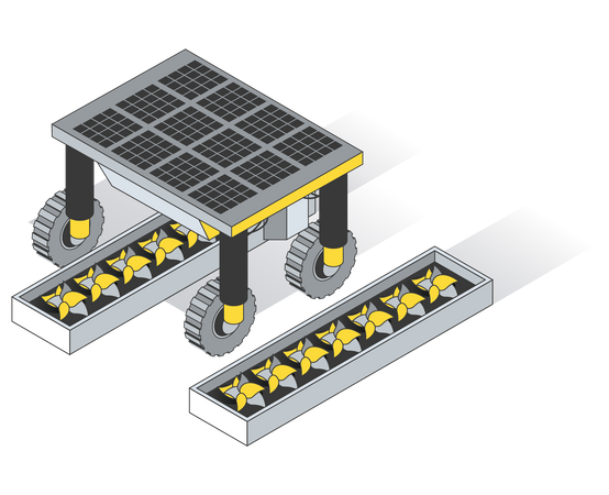 Smart farming device running on solar energy Illustration