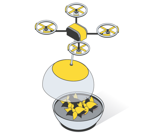 Intelligente Landwirtschaftsdrohne  Illustration