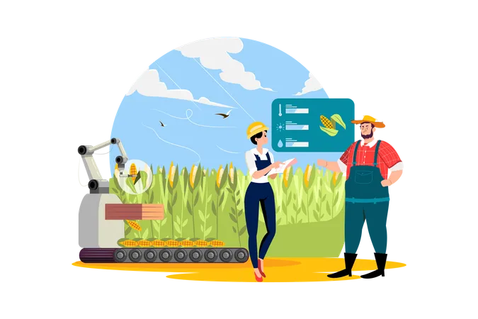 Smart farming technology Illustration