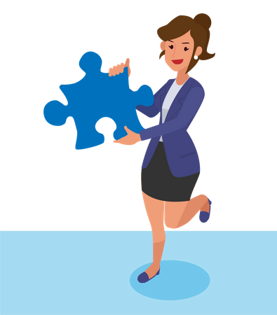 Smart female employee with creative idea  Illustration