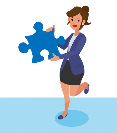 Smart female employee with creative idea  Illustration