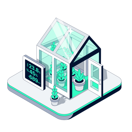 Smart Greenhouse with real-time Climate Monitoring  Illustration