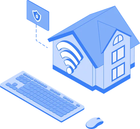 Smart home access and security  Illustration