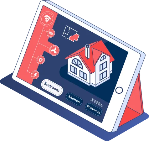 Smart home and monitoring system  Illustration