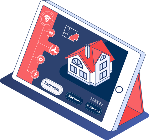 Smart home and monitoring system  Illustration