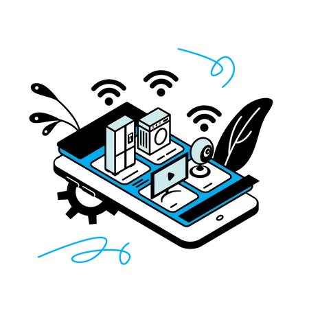 Internet Of Things Mobile Apps Illustration