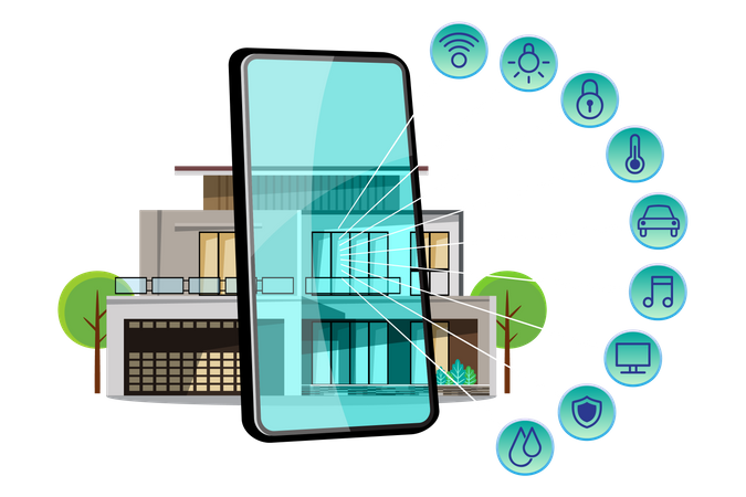 Smart home app Illustration