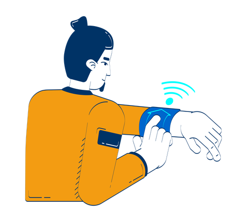 Smart home app for smartwatch  Illustration