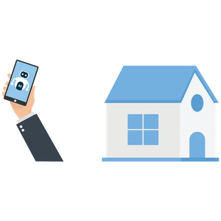 Smart Home Automation with AI Chatbot  Illustration