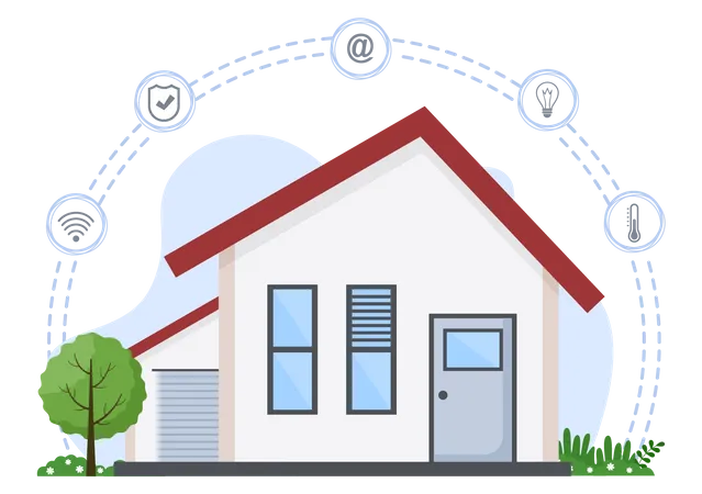 Smart Home Immobilie mit moderner Ausstattung  Illustration