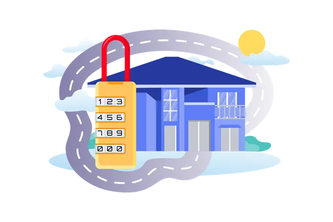 Smart Home Lock  Illustration