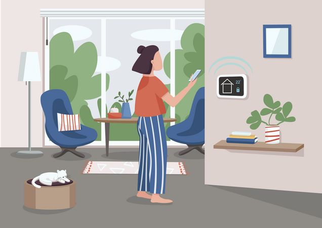 Smart home management panel Illustration