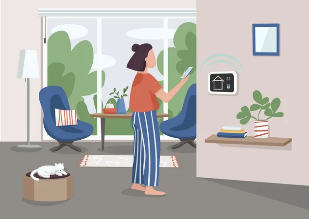 Smart home management panel  Illustration