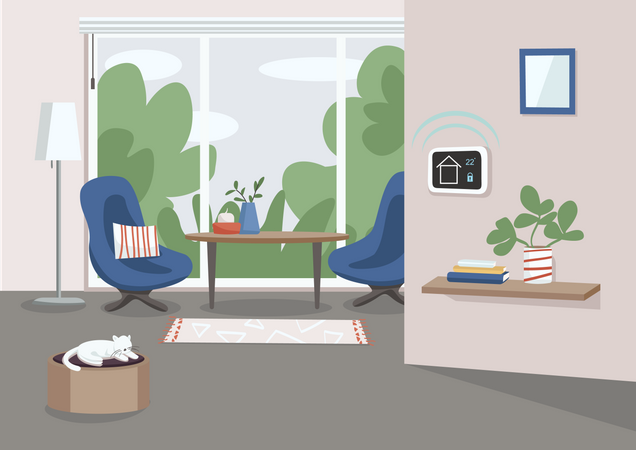 Smart home management panel  Illustration