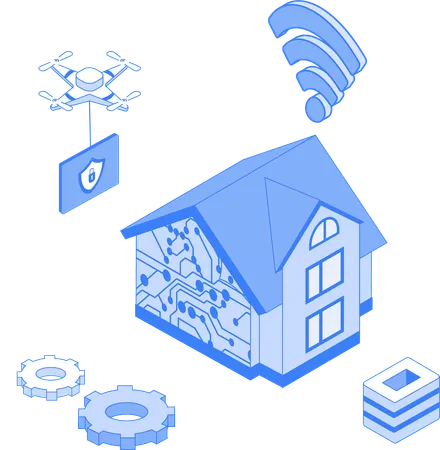 Smart Home mit Sicherheit  Illustration