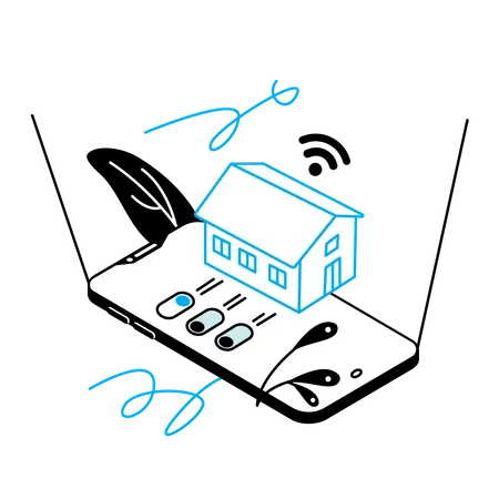 Smart home mobile app  Illustration