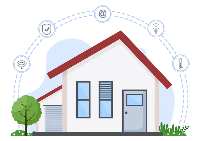 Smart home property with modern equipment Illustration