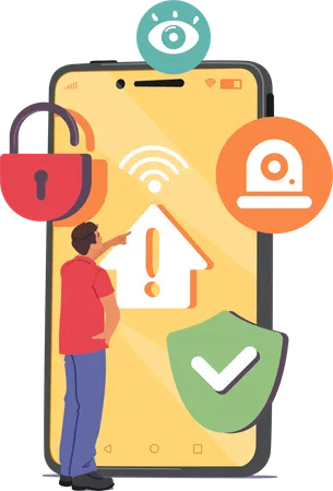 Smart home security system  Illustration