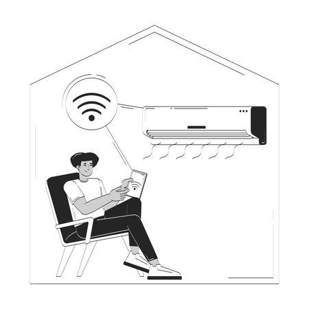 Smart home Wi-Fi air conditioner  Illustration