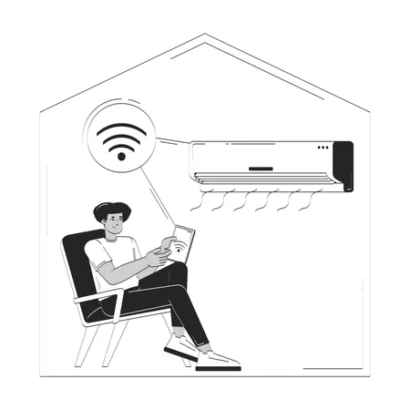 Smart home Wi-Fi air conditioner  Illustration
