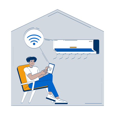Smart home Wi-Fi air conditioner  Illustration