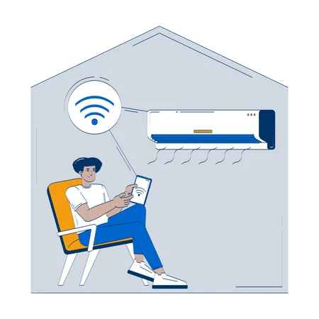 Smart home Wi-Fi air conditioner  Illustration