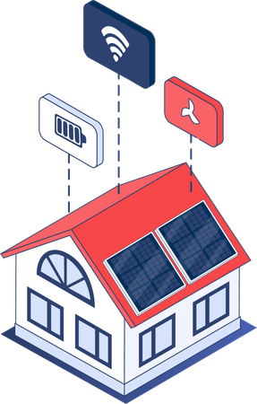 Smart home with functions  Illustration