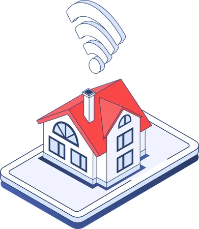 Smart home with wifi control  Illustration
