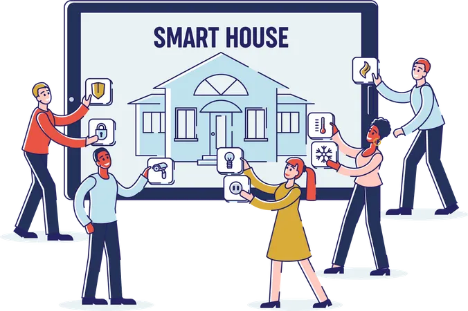 Smart House Mobile Application  Illustration