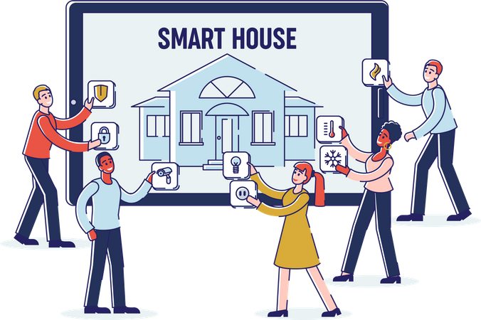 Smart House Mobile Application  Illustration