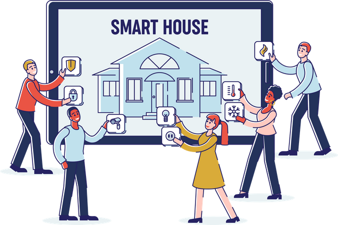 Smart House Mobile Application  Illustration
